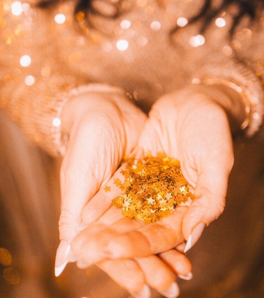 glitter, confetti, party, christmas